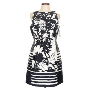 Ralph Lauren Sleeveless Midi in Black and White Floral Print